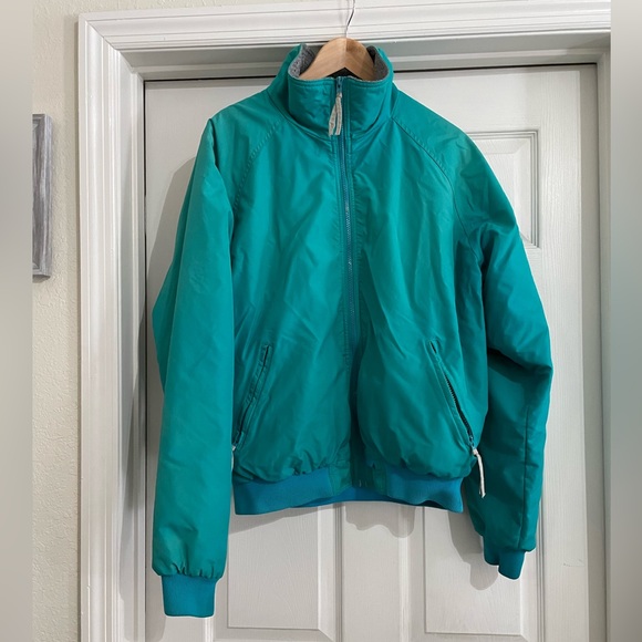 High Seas Vintage Jacket Women's L Teal 1990's Full Zip w/Pockets - Picture 1 of 8